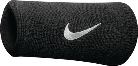 Muñequeras Nike Swoosh negras (par)