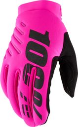 Guantes largos para mujer 100% Brisker Rosa fluorescente / Negro