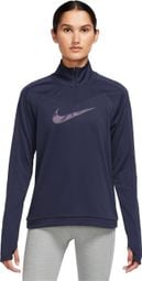 Nike Dri-Fit Swoosh Women's Blue Purple 1/2 Zip Top