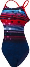 Tyr Liberty Cutoutfit 1 Piece Swimsuit Blue / Red