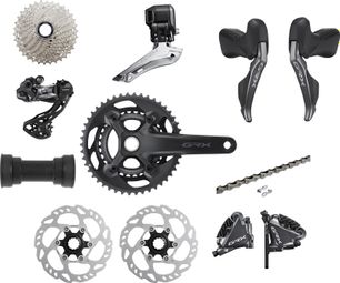 Shimano GRX Di2 2x11S Groupset | 46/30T | 11-34T | PF86.5 (Met elektrische onderdelen)