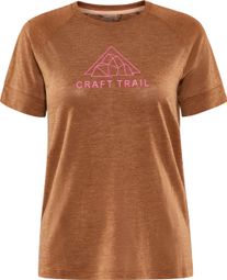 Camiseta de manga corta para mujer Craft ADV Trail Wool Marrón