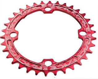 Race Face Plato único ancho estrecho 104 mm BCD (agujeros roscados) rojo