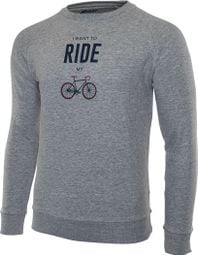 Long Sleeve T-Shirt Rubb'r I Want to Ride Grey