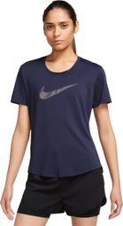 Camiseta de manga <strong>corta Nike Dri-Fit Swoosh Mujer Azul Mor</strong>ado