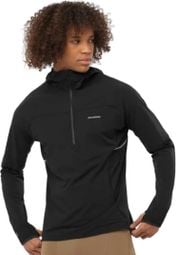 Chaqueta con capucha Salomon Sense Aero Hybrid 1/2 Zip Negra