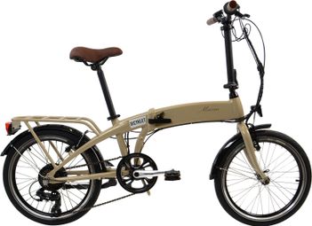 Gereviseerd product - Elektrische vouwfiets Fiets Marcus Shimano Tourney 6V 418 Wh 20'' Beige Ivoor