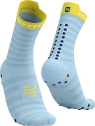 Compressport Pro Racing V4.0 Ultralight Run High Socks Blue/Yellow