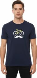 T-Shirt Manches Courtes Rubb'r Moustache Bleu
