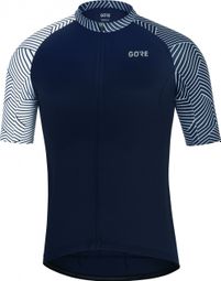 Camiseta Gore Wear C5 azul oscuro / blanco