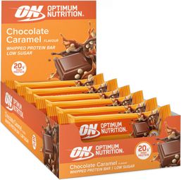 Boîte Whipped Protein (10x60g) - Optimum Nutrition - Chocolat Caramel -  Barres Protéinées