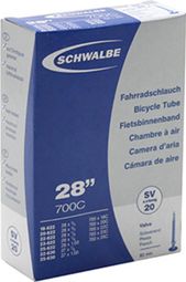 CHAMBRE A AIR VELO 700 x 18-25 SCHWALBE VALVE PRESTA TOUT ALU 80mm (SV20)