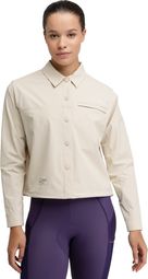 Surchemise été cyclisme gravel femme Emberly Beige Beige