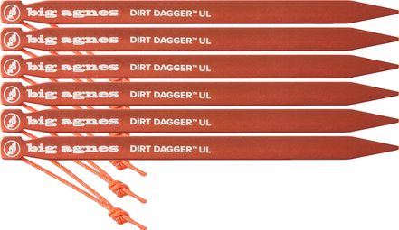 Set van 6 Big Agnes Dirt Dagger UL 7,5'' Oranje