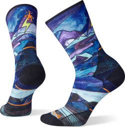 Chaussettes Femme Smartwool Athlete Edition Run Print Bleu 42-45