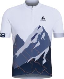 Odlo Performance Alpes short sleeve jersey - White/Blue