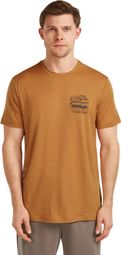 Icebreaker 150 Tech Lite Tee Evolving Lay T-shirt voor heren, bruin 