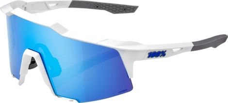 100% Speedcraft White Goggles - HiPER Mirror Multilayer Blue