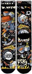 Lucky Vandals - Chaussettes Graphiques Techniques Coolmax - Cyclisme  Running et Sport