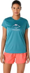 Maglia a maniche corte Asics Fujitrail Logo Blue Donna