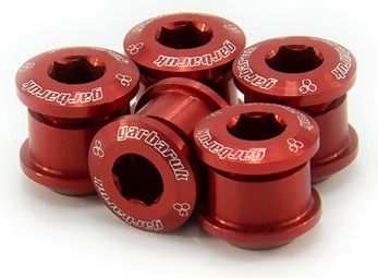 Set of 5 Garbaruk M8 x 0.75 Red Plate Screws