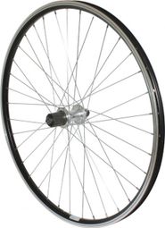 ROUE VTT 26  P2R ARRIERE NOIR DOUBLE PAROI MOY ALU BLOCAGE CASSETTE 9-8V.