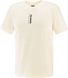 Salomon Ultra Flag Logo Short Sleeve T-Shirt Beige