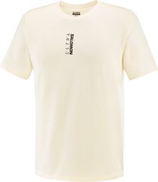 Camiseta de manga corta Salomon Ultra Flag Logo Beige