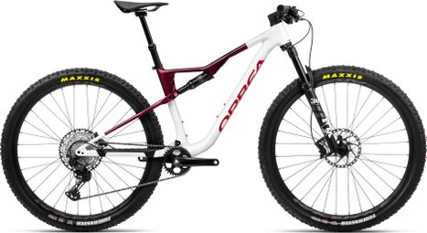 Orbea oiz h10 mtb con suspensión total shimano xt 12s 29'' blanco chic shadow coral rojo 2023