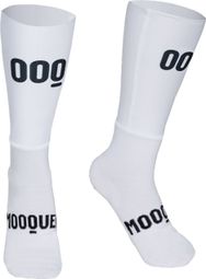 Chaussettes hautes de cyclisme Aero avec grille sublimée Corsa Mooquer Blanc