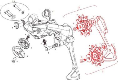 Sram Schaltwerk Riemenscheibe und Innenkäfig EX1 8S