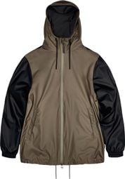 Unisex-Jacke Rains Storm Breaker Black-Wood Braun/Schwarz