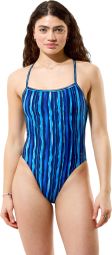 Speedo Club Training Printed Web Back Blue Women's Swimsuit