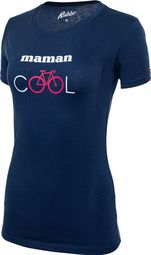 T-Shirt Manches Courtes Rubb'r Maman Bleu Femme