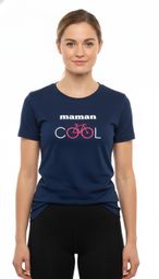 T-Shirt Manches Courtes Rubb'r Maman Bleu Femme