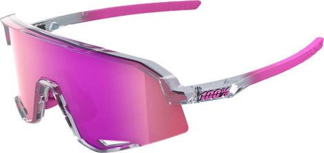 Lunettes 100% Slendale Translucent Gris - Verres Miroir Violet