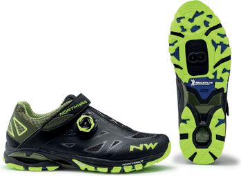 Pair of Northwave Spider Plus 2 shoes Black / Yellow