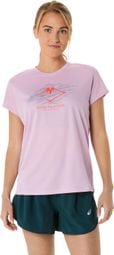 Asics Fujitrail Logo Kurzarm Trikot Rosa Damen