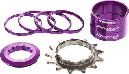 Kit Single Speed Reverse Pignon 13 Dents Violet