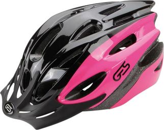 CASQUE VELO ENFANT JUNIOR GES APACHE NOIR-ROSE TAILLE 47-53 AVEC VISIERE ET SYSTEM QUICK LOCK (VENDU EN BOITE)