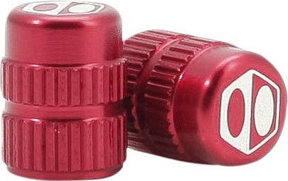 Pair of Red Schrader One Box Valve Tips