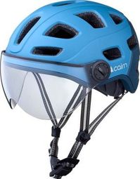 Casque Cairn Quartz Visor Transparent Led USB Bleu