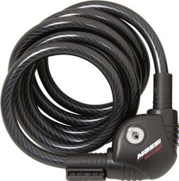Massi Condor Spiral Lock Cable 12x1800mm Black