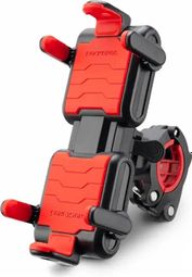 Support de téléphone vélo six griffes Rockbros rouge et noir