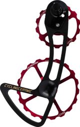 Chape de Dérailleur CyclingCeramic Oversized 14/19T pour Dérailleur Shimano Ultegra R8000/Ultegra Di2 R8050 (Version GS/Chape Moyenne) 11V Rouge