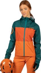 Women's Endura SingleTrack II Waterproof Jacket Green / Orange XS