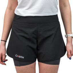 Short Running 2-en-1 Femme Oxsitis X-Race Noir
