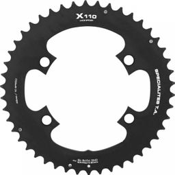 PLATEAU ROUTE 4BRA D.110 POUR SHIMANO TIAGRA 4700 TA X110 WS 46DTS EXTERIEUR COMPATIBLE SORA 3000-CLARIS 2000 NOIR 9-10V.