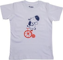 Camiseta blanca de manga corta Rubb'r Hippo Niño