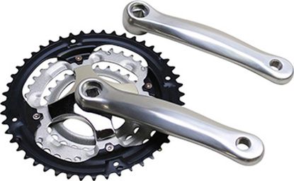 Pédalier VTT Aluminium 170mm (Boitier 118mm) Argent 170 mm